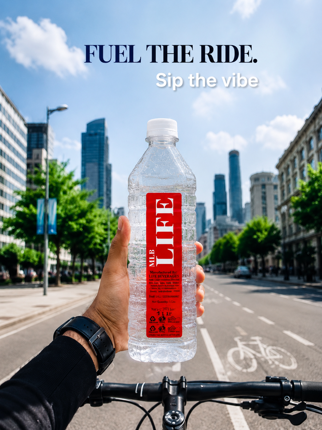 LIFE 1 Litre bottle on the move