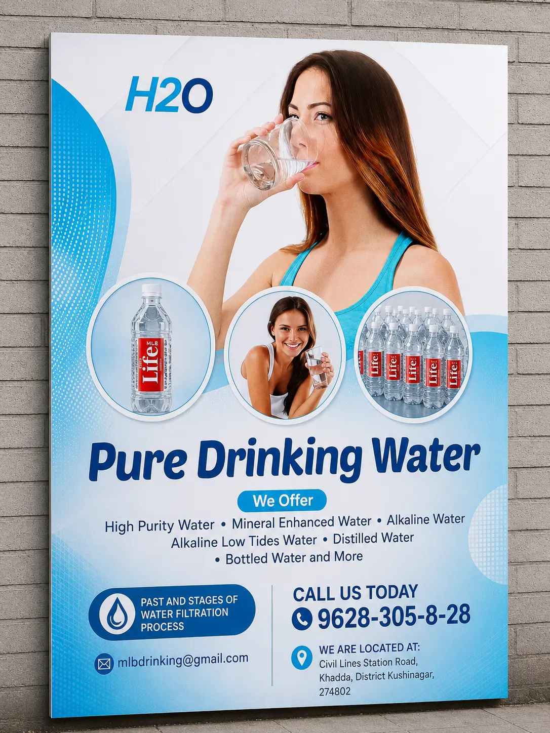 LIFE pure drinking water poster
